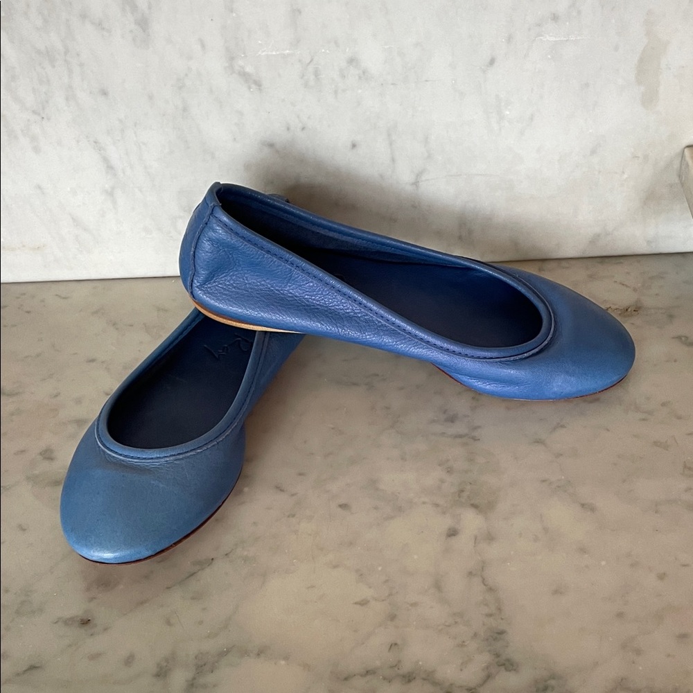ITALIAN Soft Blue Leather Ballet Marta Ray Flats EU 37 Pls see size note!